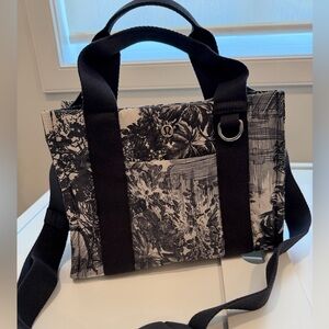 Lululemon Navy & White Floral Canvas Tote